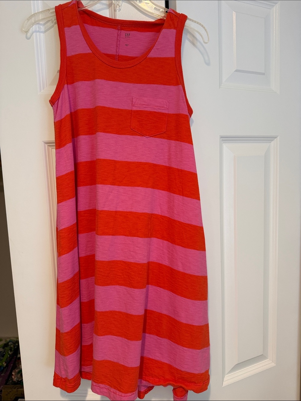GAP Kids Red and Pink Striped cotton dress